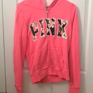 PINK zip up jacket with hood